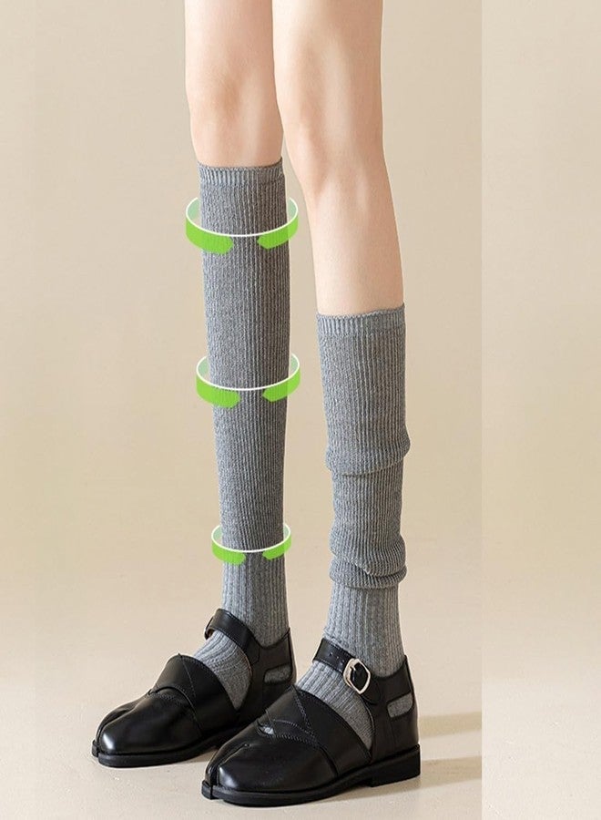 Antcher 4 Pairs Women's Slouch Socks, Cotton Knee High Split Toe Tabi Socks - Image 5